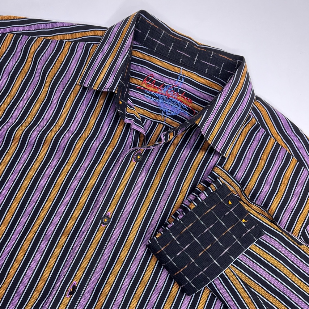 Robert Graham Halloween Striped Long Sleeve Button Up Shirt Flip‎ Cuff Large